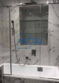 clients and partners7-Душевая перегородка на ванную с распашной дверью и неподвижными стеклами